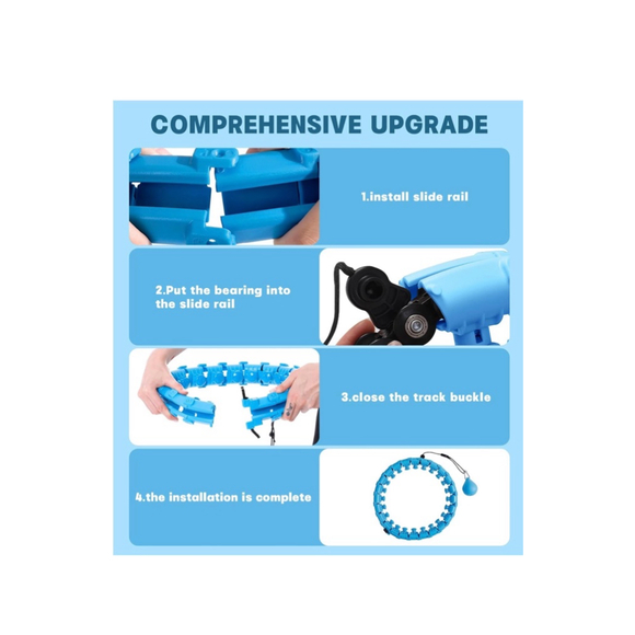 Smart Weighted Fit Hoop for Adults Weight Loss, 24 Detachable Knots (Pink) - Picture 6 of 11